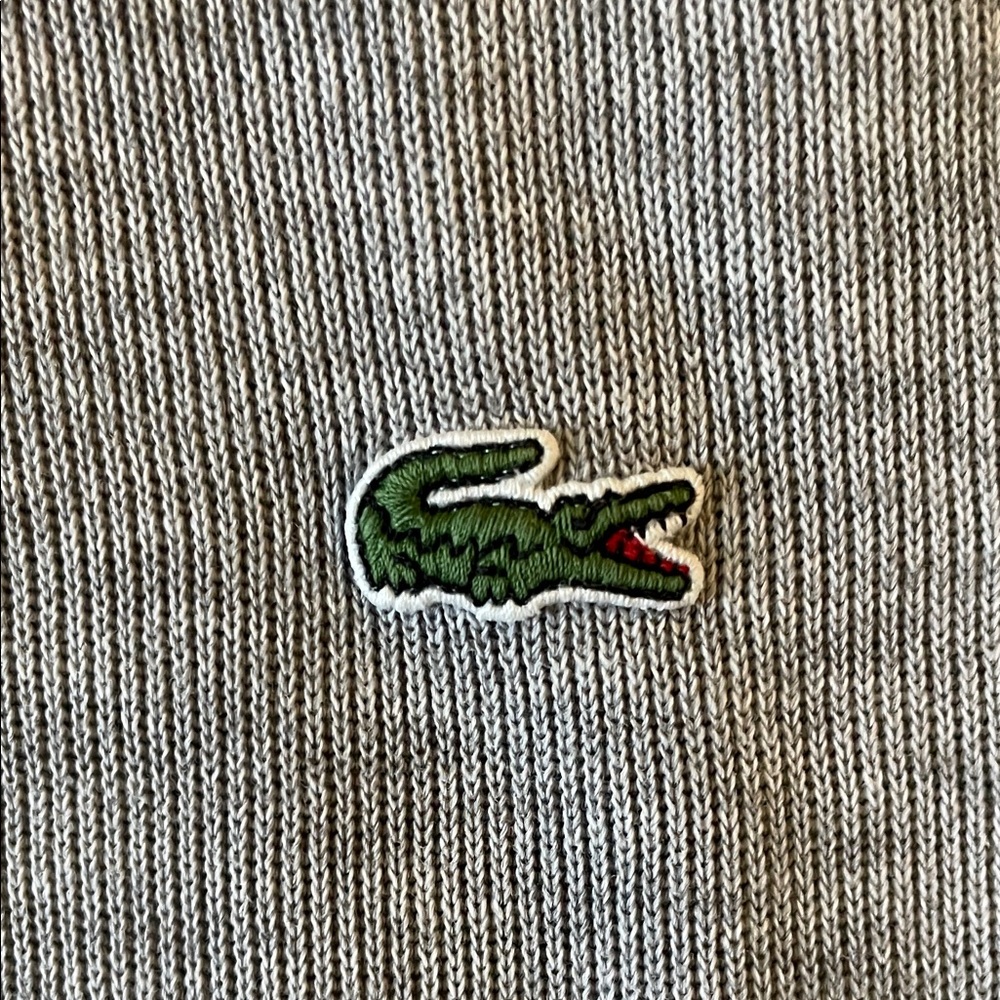 Lacoste Men's Light Gray Zip-Up Sweater - Picture 4 of 5